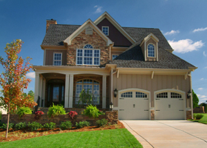 house with two-door garage