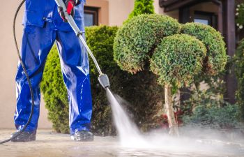 Driveway pressure washing